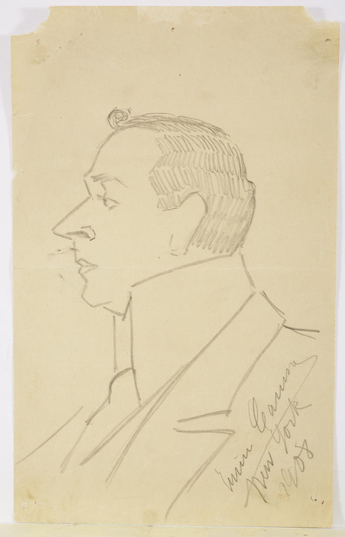 caricatura (disegno, elemento d'insieme) di Caruso Enrico (sec. XX)