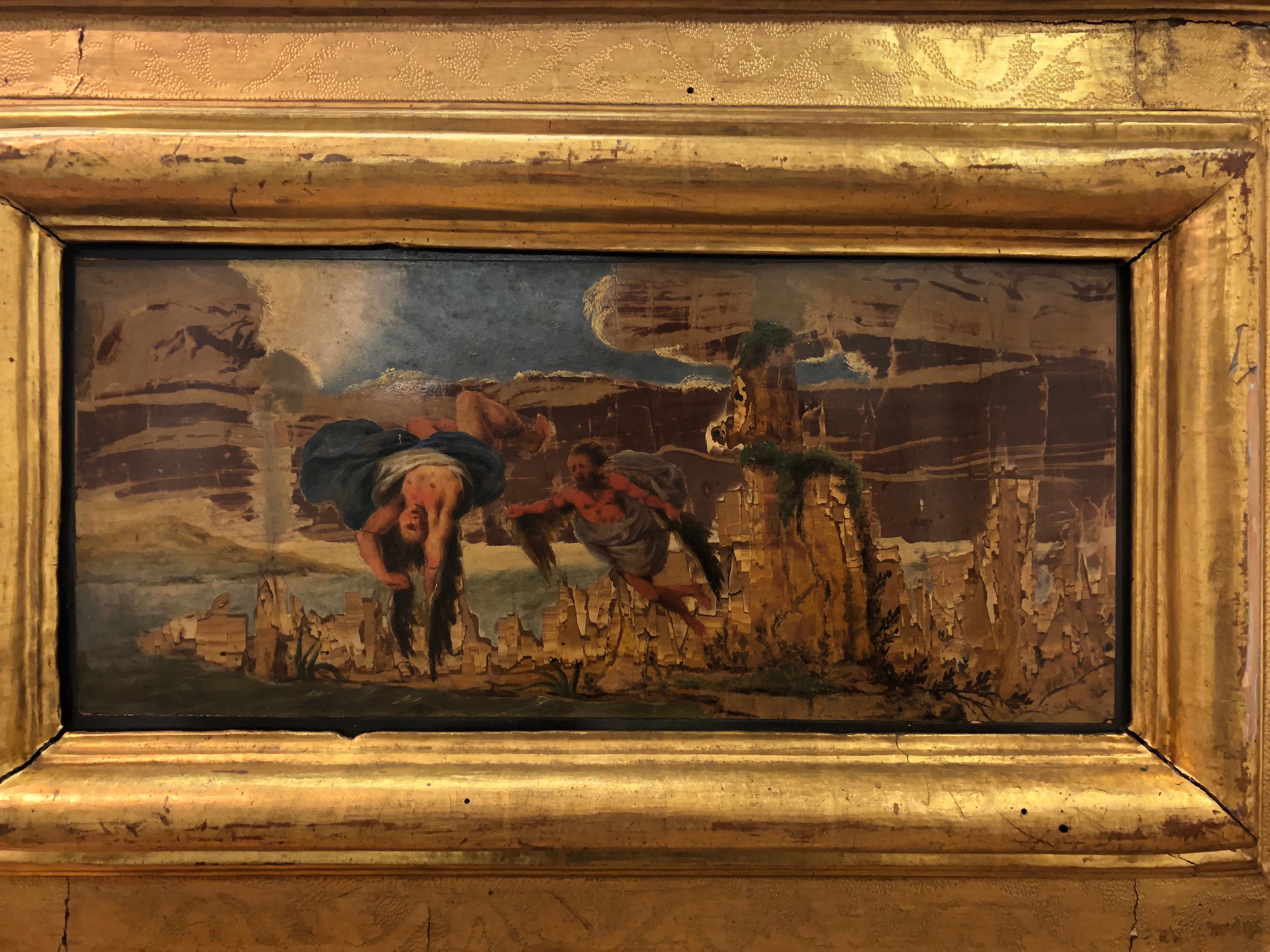 Il volo di Icaro (dipinto, pendant) di Della Bella Stefano (sec. XVII)