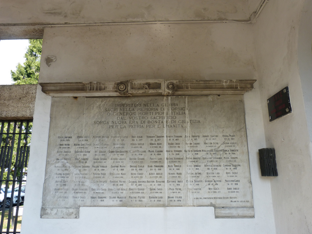 monumento ai caduti - a lapide, opera isolata - ambito italiano (primo quarto sec. XX)