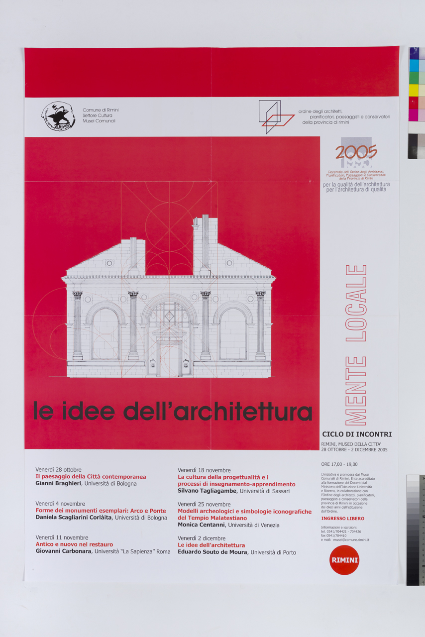 prospetto frontale del Tempio Malatestiano di Rimini (manifesto) - ambito emiliano (XXI)