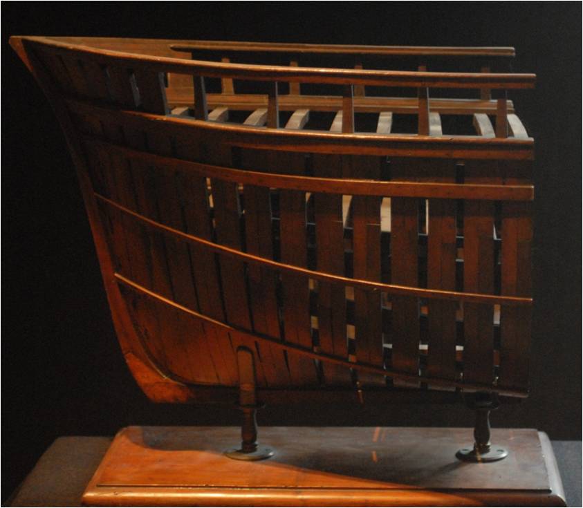 modello, sezione di prodiera di nave (XIX)
