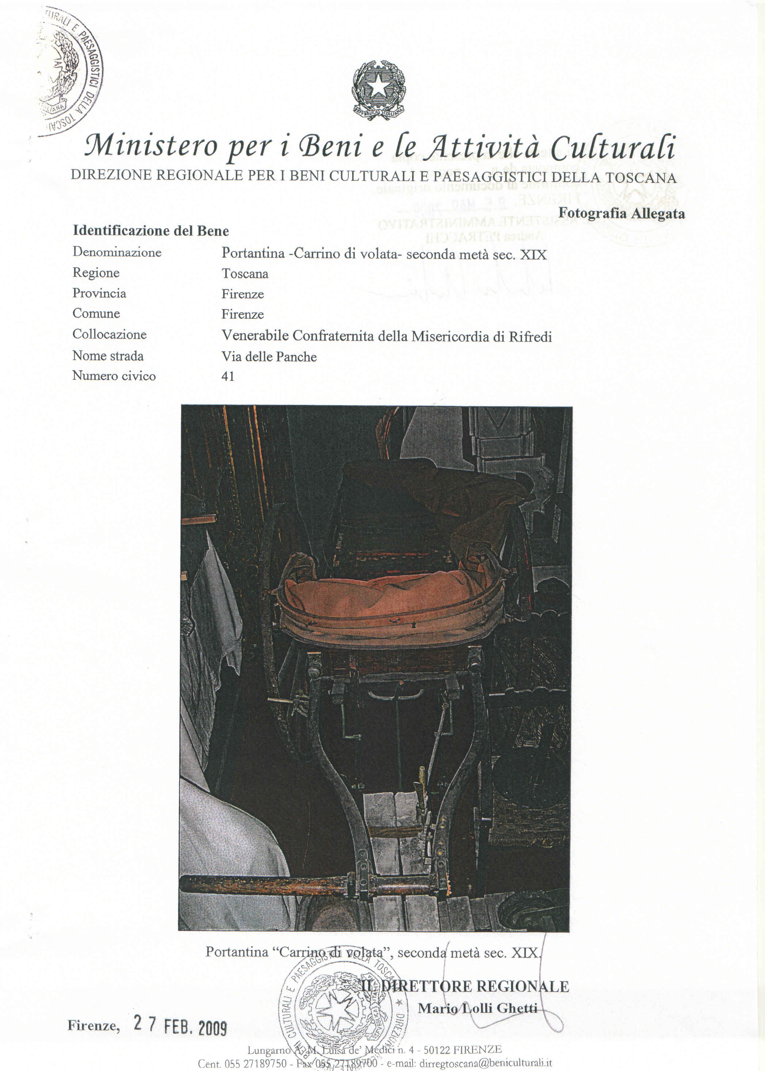 Portantina-Carrino di volata, MEZZI DI TRASPORTO - Ambito toscano