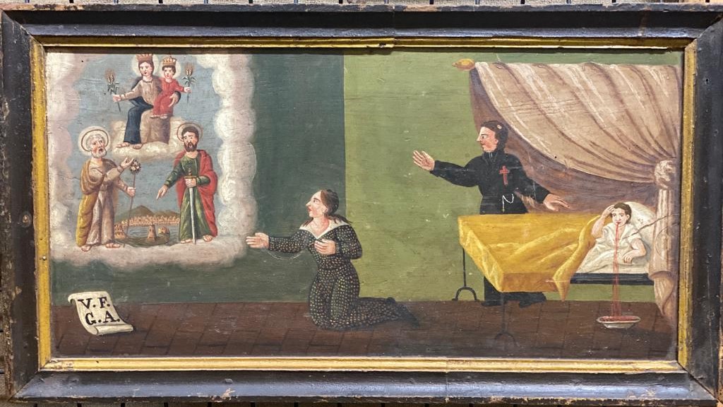 guarigione miracolosa di un infermo (ex voto - dipinto) - ambito messinese (seconda metà XIX)