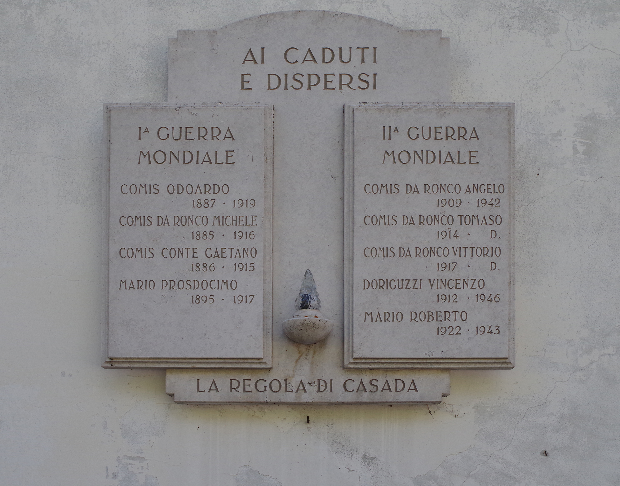 lapide commemorativa - ai caduti, opera isolata di Fiabane Franco (fine XX)