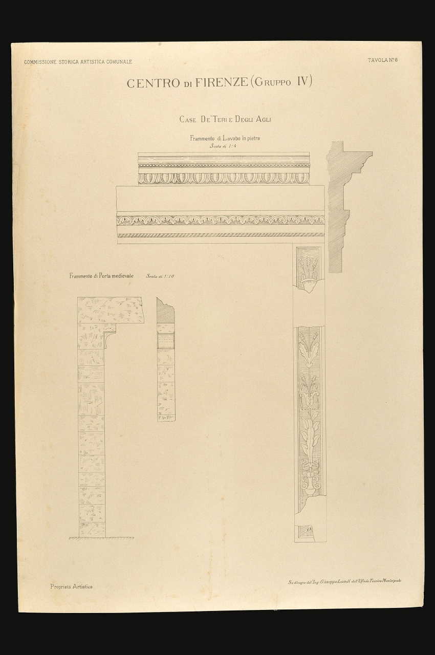 elementi architettonici (stampa) di Landi Giuseppe - ambito fiorentino (fine sec. XIX)