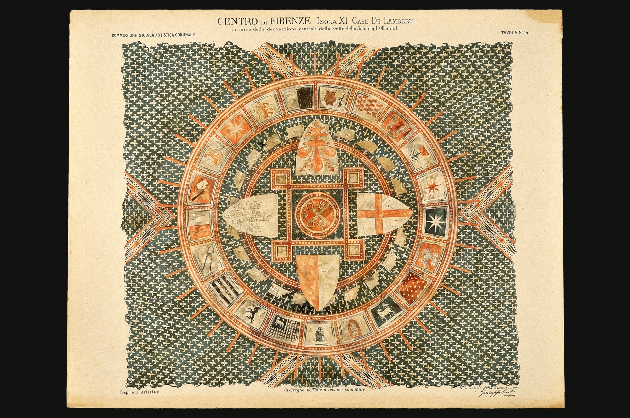 motivo decorativo (stampa a colori) di Cecchi Santi (fine sec. XIX)