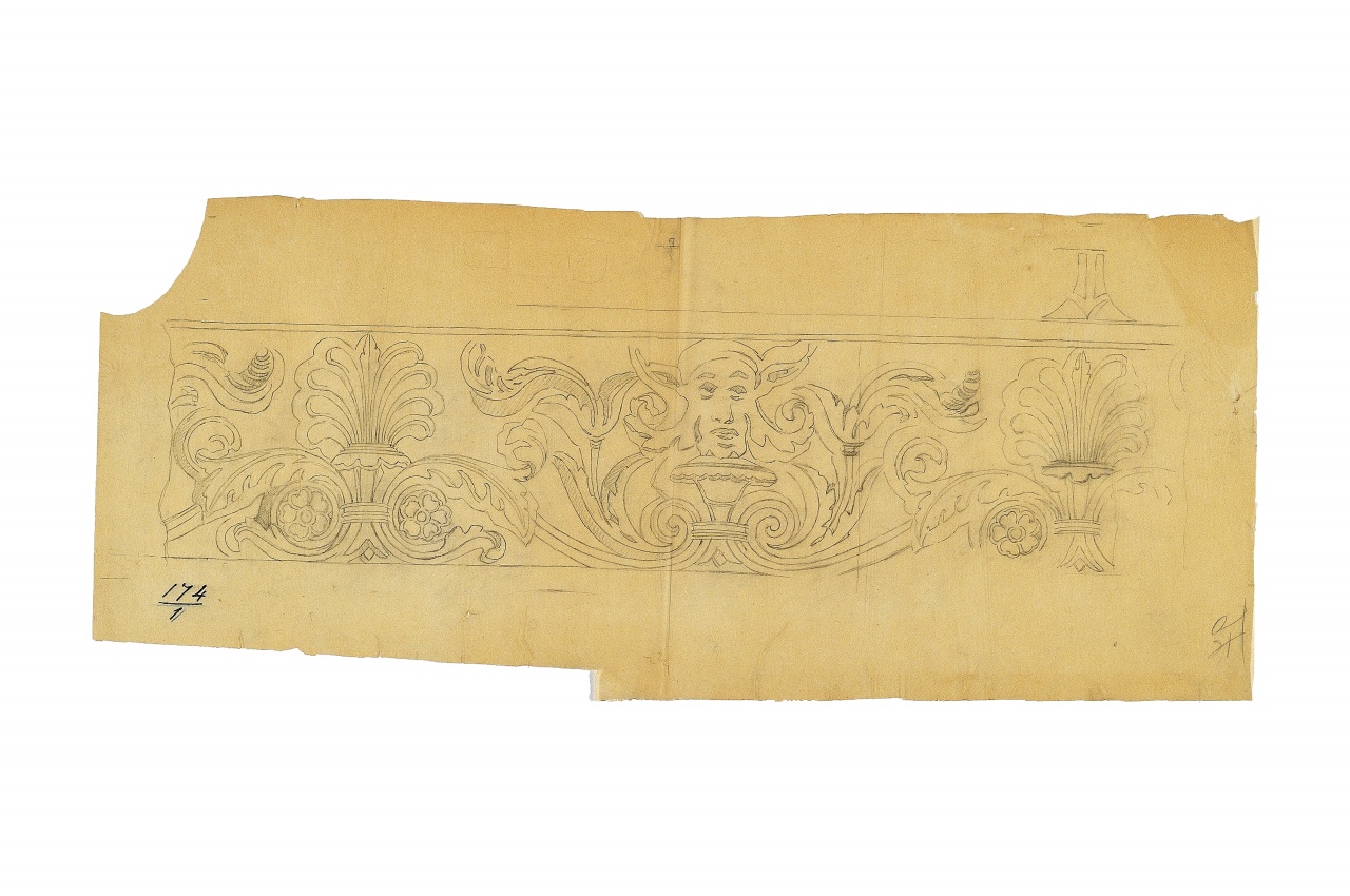 motivo decorativo (disegno) - ambito fiorentino (fine sec. XIX)