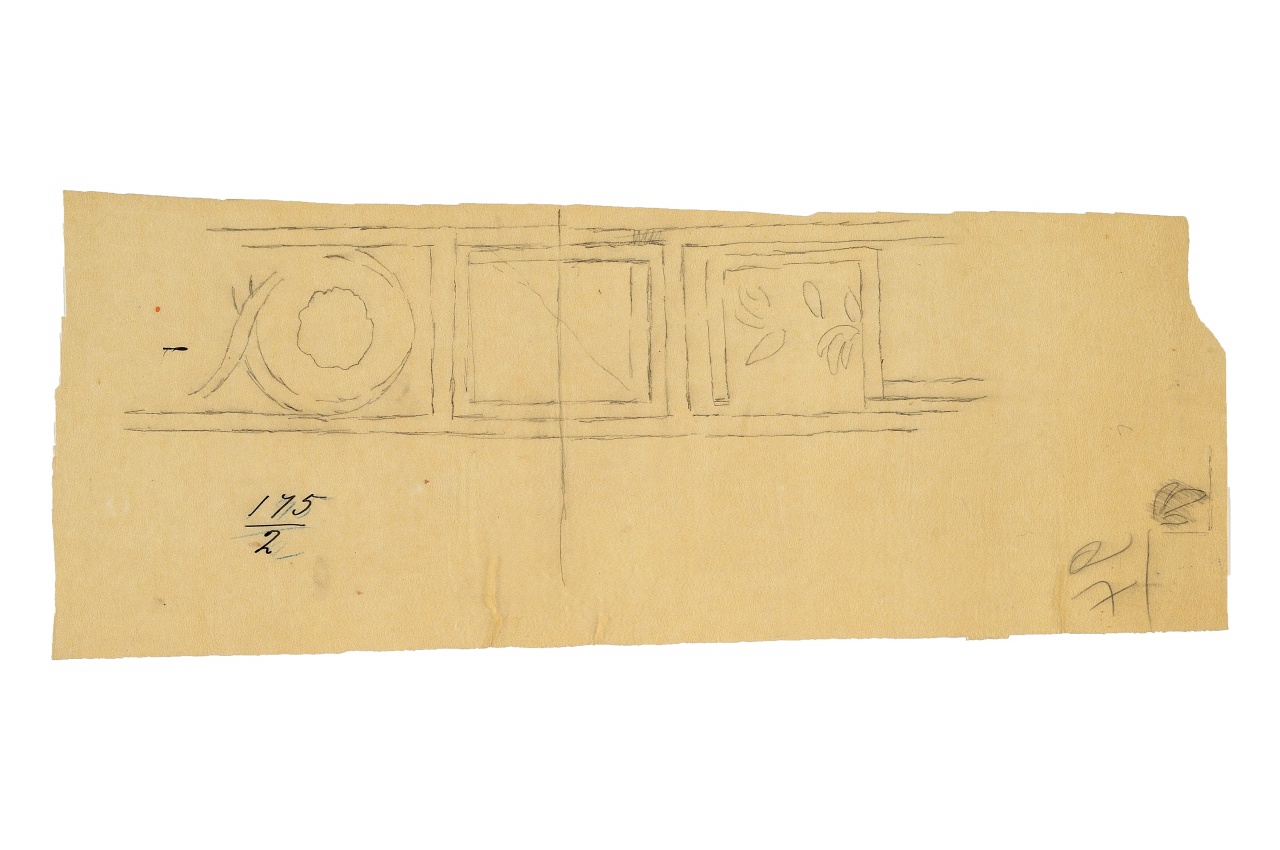 motivo decorativo (disegno) - ambito fiorentino (fine sec. XIX)