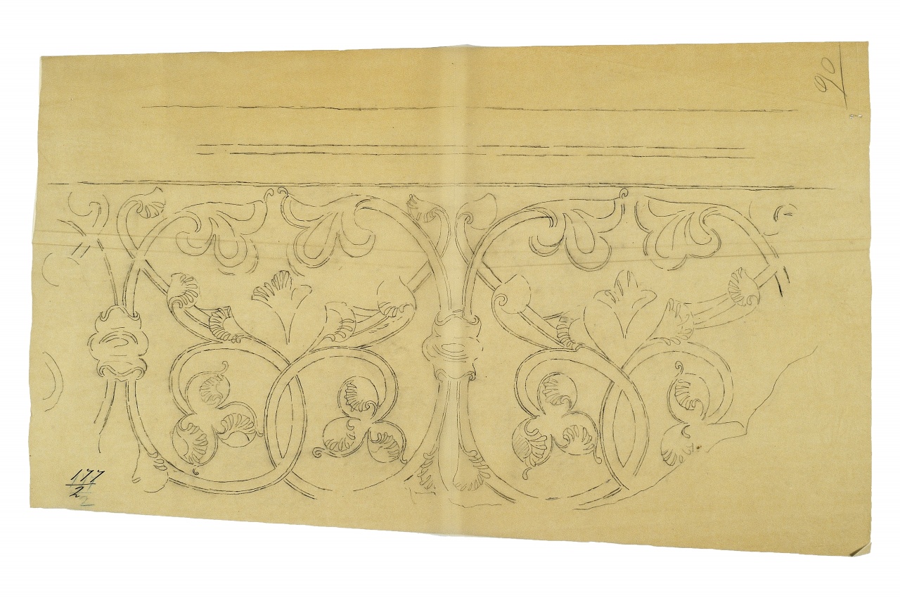 motivo decorativo (disegno) - ambito fiorentino (fine sec. XIX)