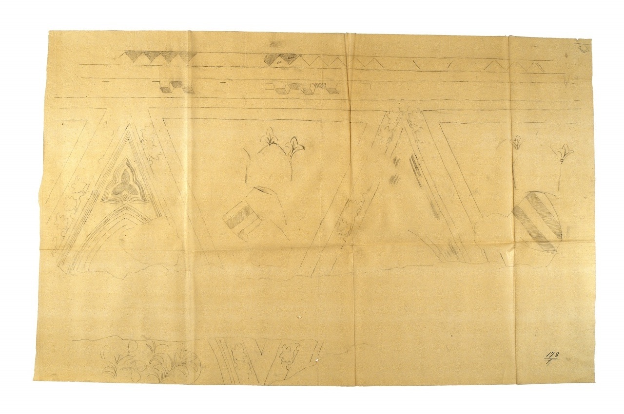 motivo decorativo (disegno) - ambito fiorentino (fine sec. XIX)