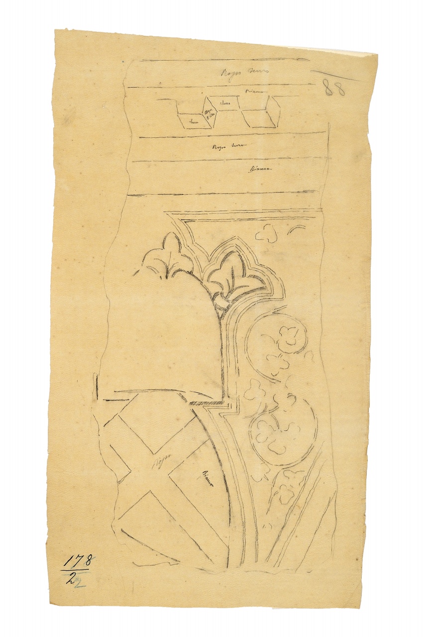 motivo decorativo (disegno) - ambito fiorentino (fine sec. XIX)