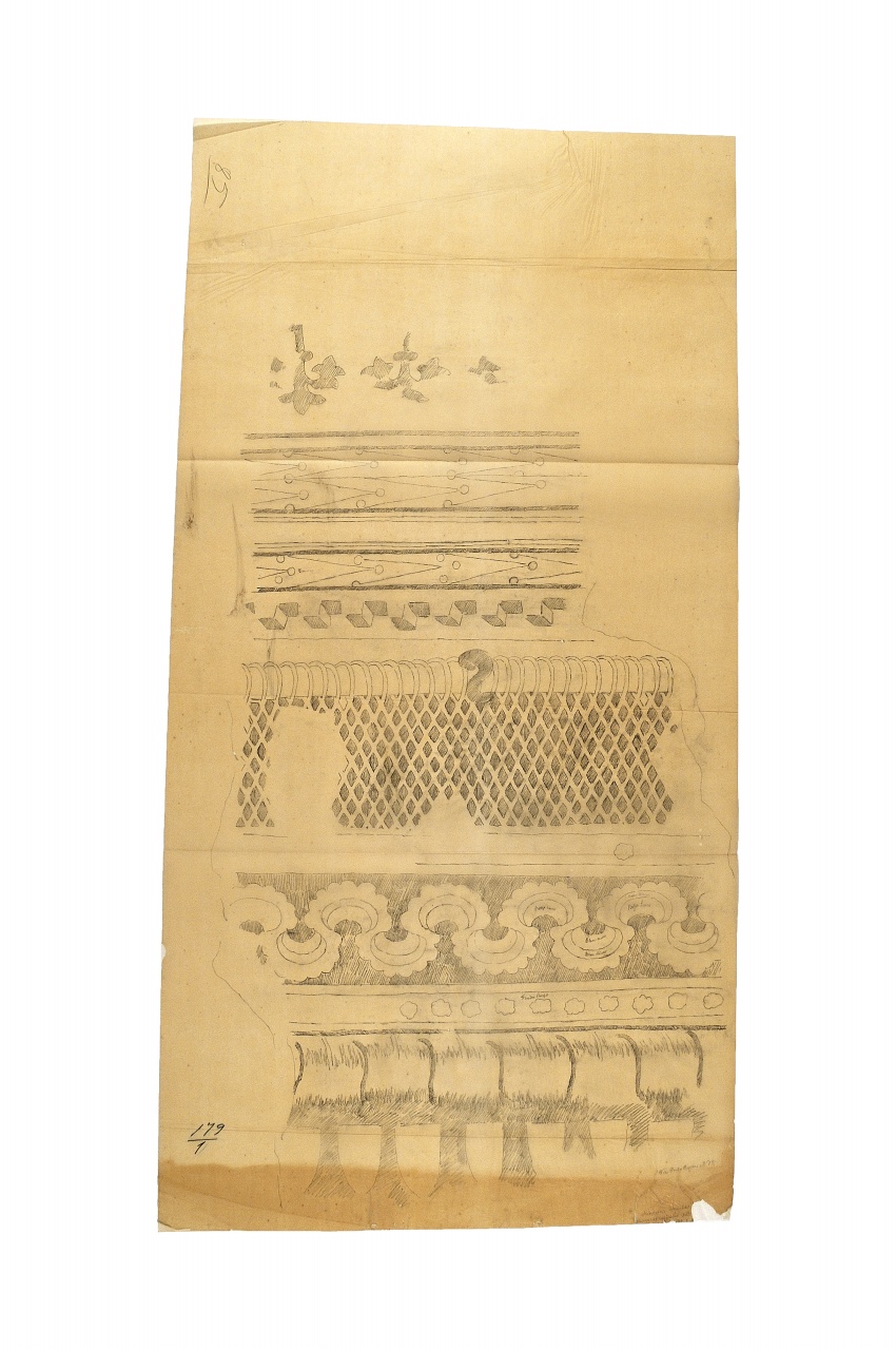 motivo decorativo (disegno) - ambito fiorentino (fine sec. XIX)