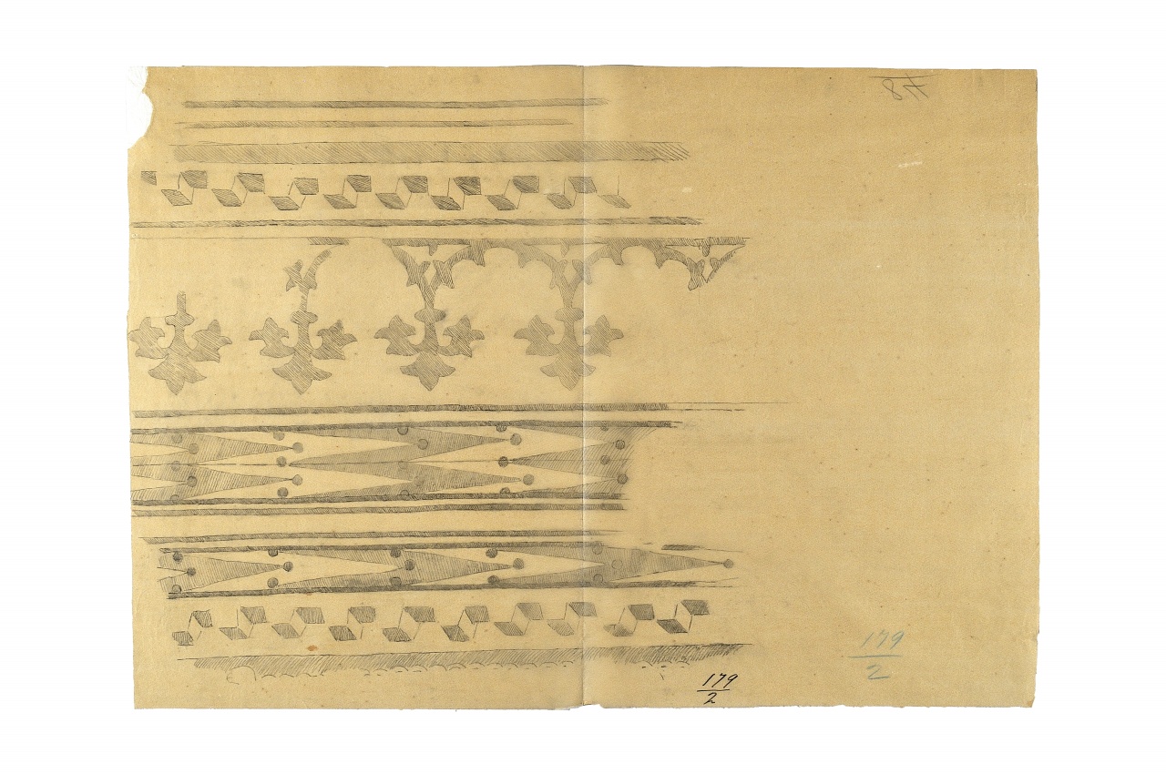 motivo decorativo (disegno) - ambito fiorentino (fine sec. XIX)