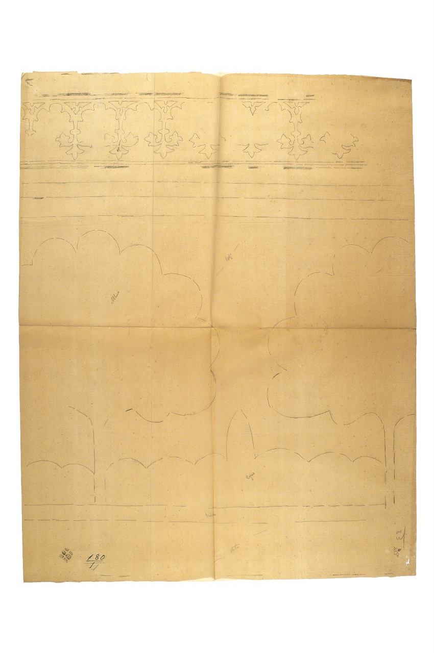 motivo decorativo (disegno) - ambito fiorentino (fine sec. XIX)