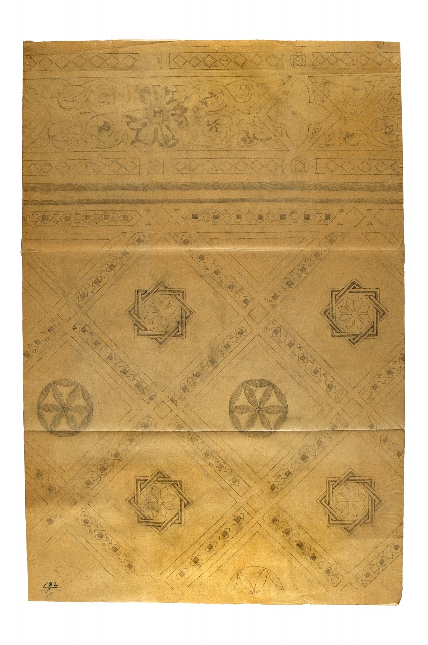 motivo decorativo (disegno) - ambito fiorentino (fine sec. XIX)