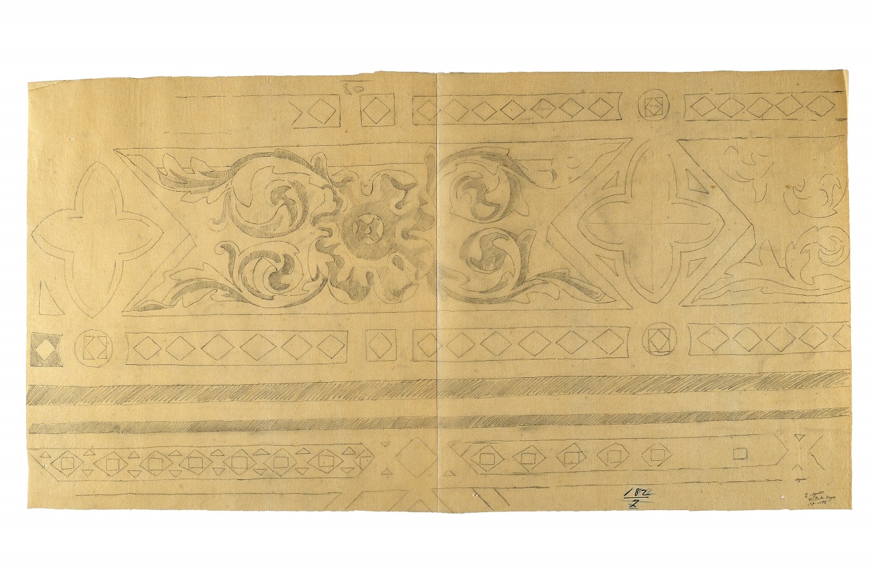 motivo decorativo (disegno) - ambito fiorentino (fine sec. XIX)