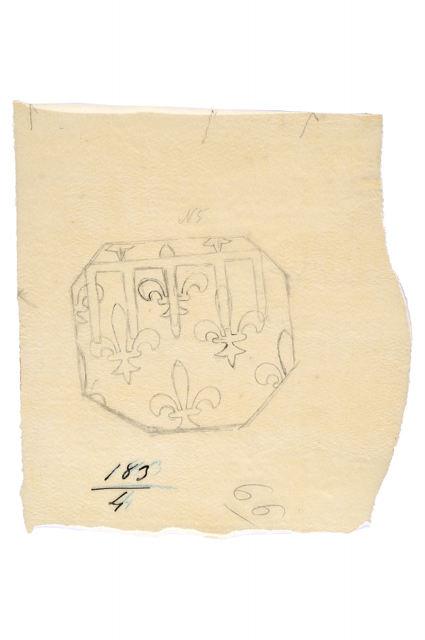 stemma gentilizio (disegno) - ambito fiorentino (fine sec. XIX)