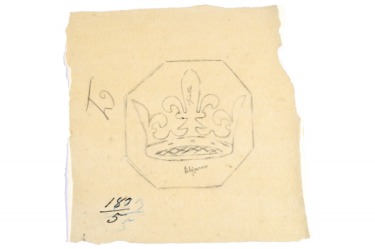 stemma gentilizio (disegno) - ambito fiorentino (fine sec. XIX)