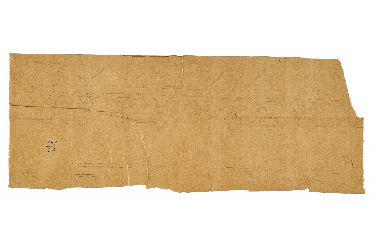 motivo decorativo (disegno) - ambito fiorentino (fine sec. XIX)