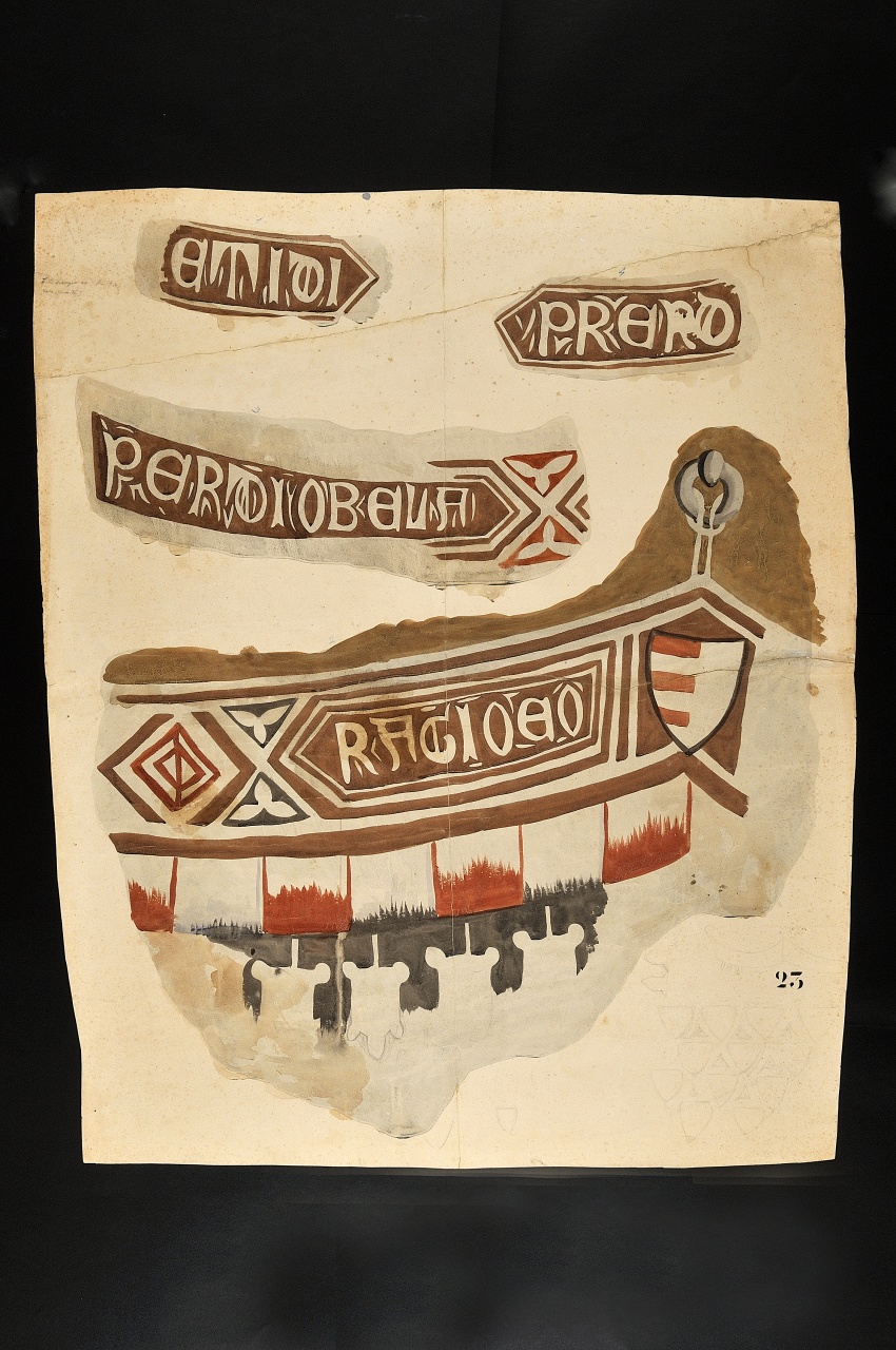 motivo decorativo (disegno) - ambito fiorentino (fine sec. XIX)