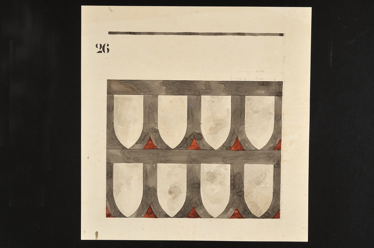 motivo decorativo (disegno) - ambito fiorentino (fine sec. XIX)
