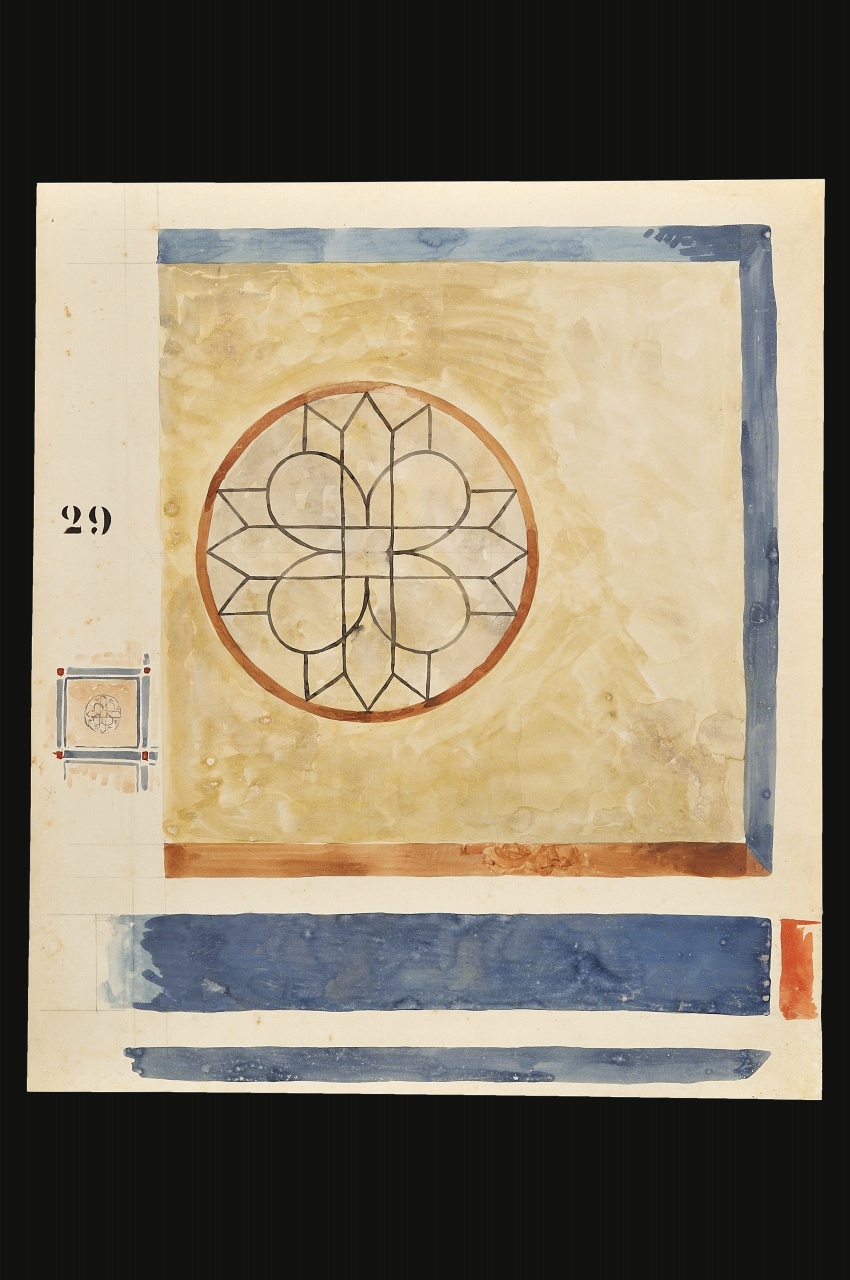 motivo decorativo (disegno) - ambito fiorentino (fine sec. XIX)