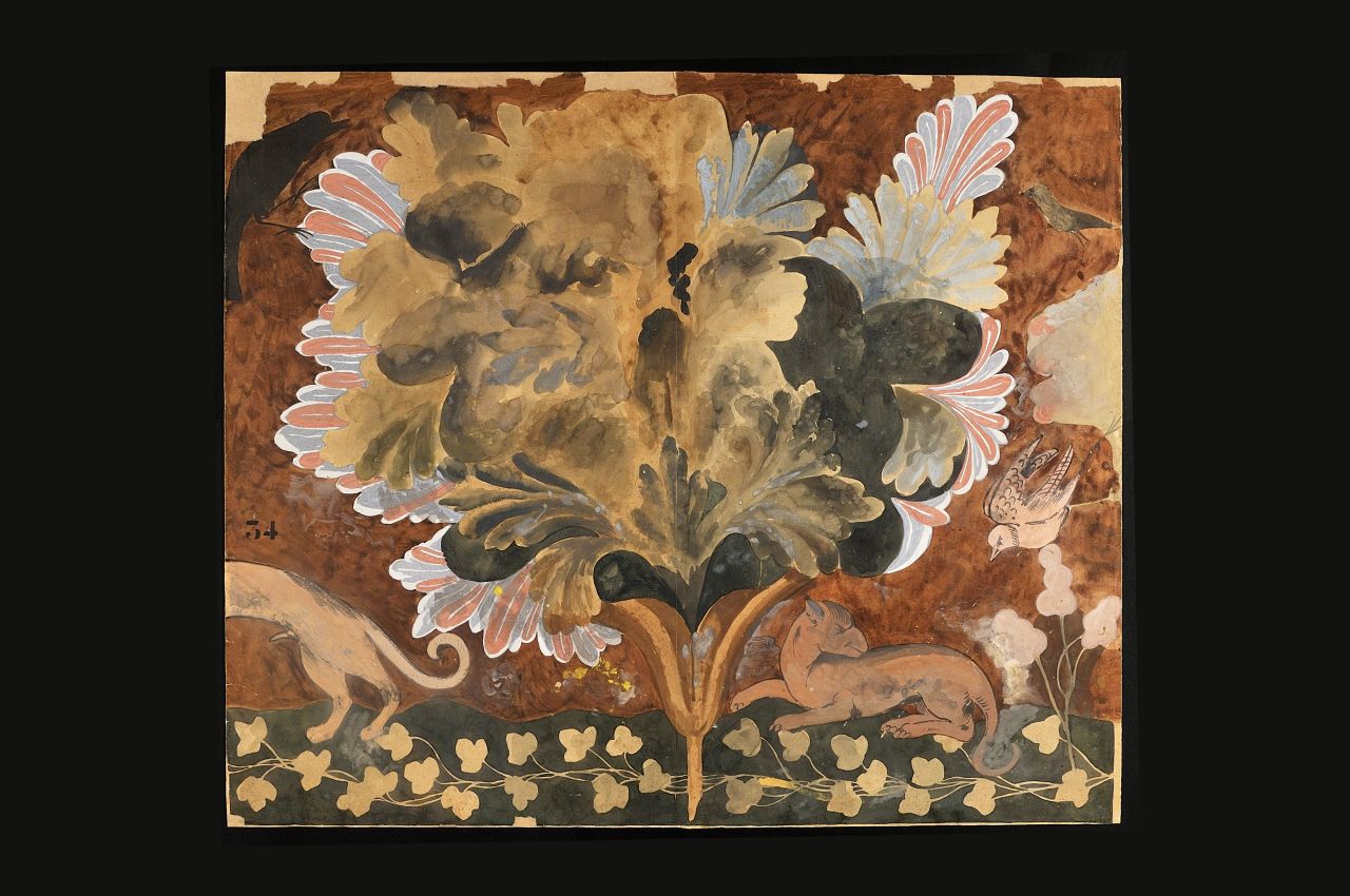 motivo decorativo (disegno) - ambito fiorentino (fine sec. XIX)