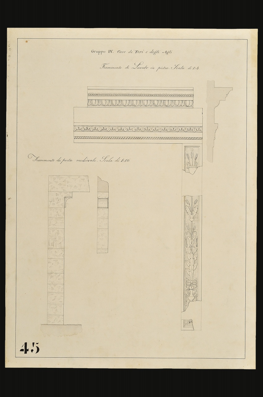 elementi architettonici (disegno) di Landi Giuseppe (fine sec. XIX)
