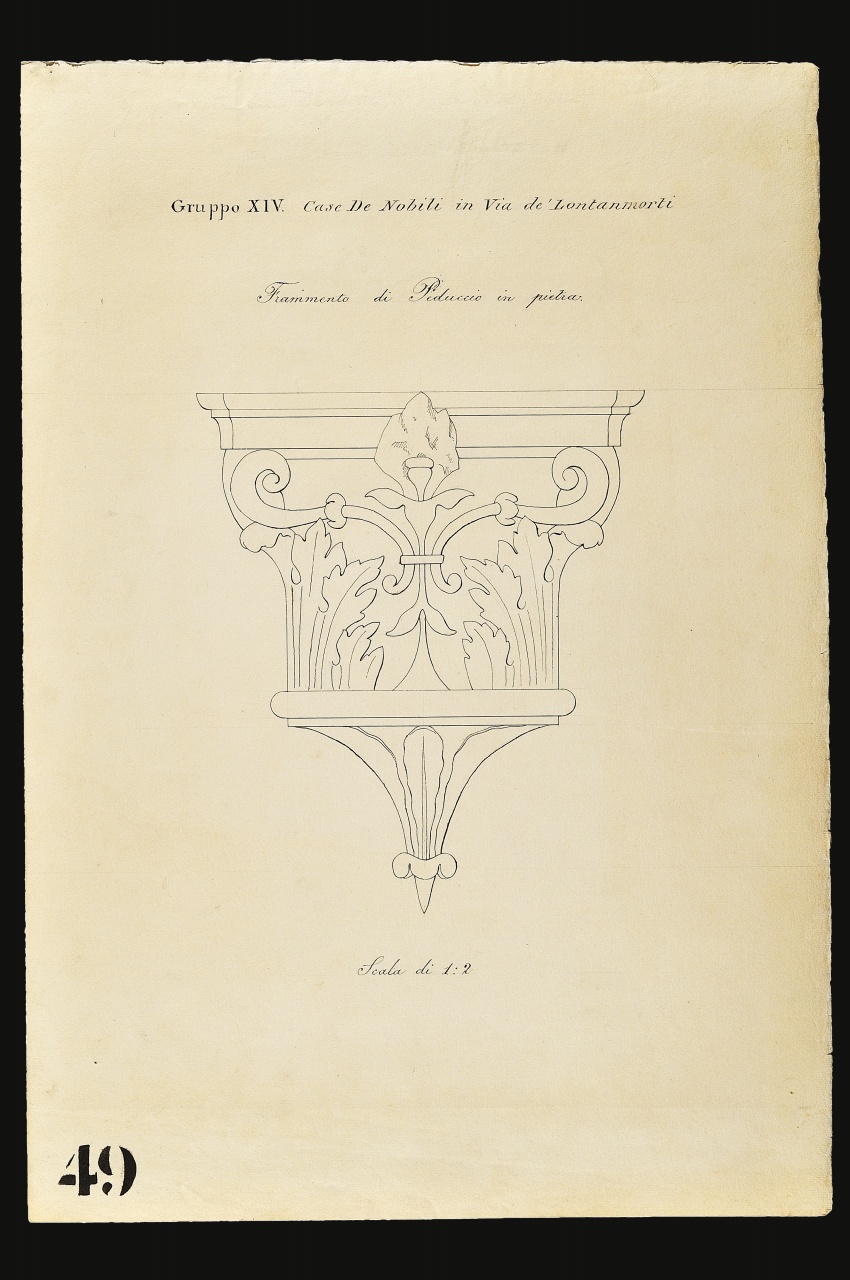 elemento architettonico (disegno) di Landi Giuseppe (fine sec. XIX)