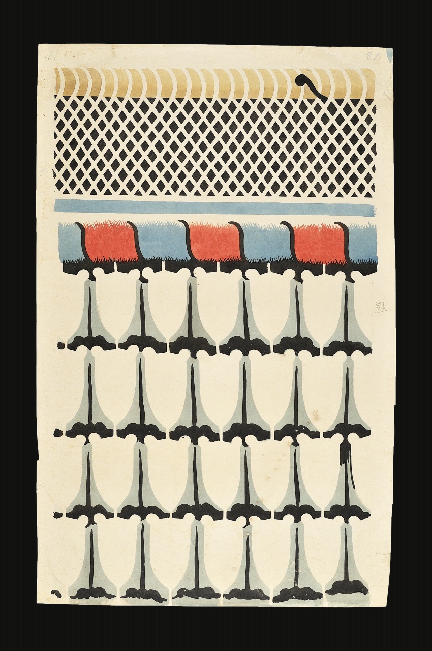 motivo decorativo (disegno) - ambito fiorentino (fine sec. XIX)