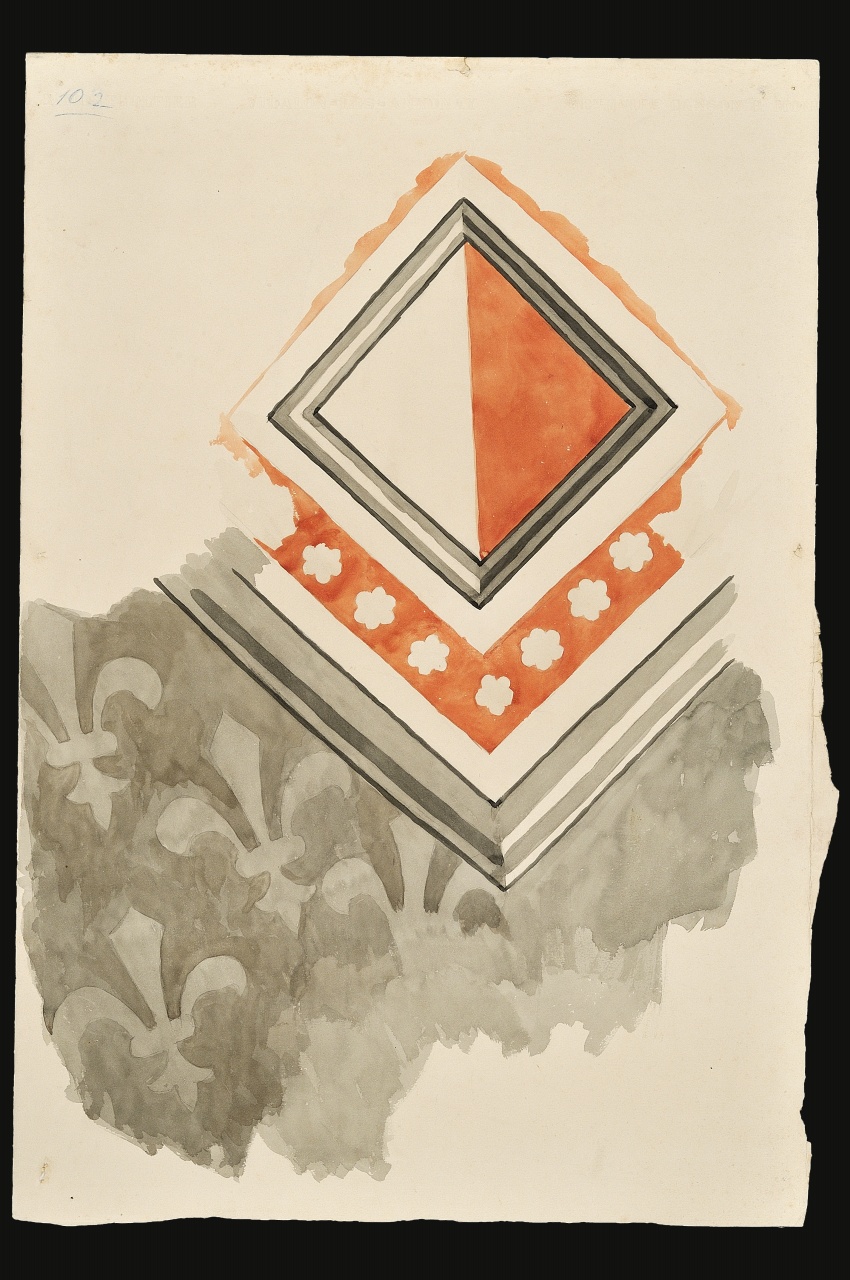 motivo decorativo (disegno) - ambito fiorentino (fine sec. XIX)