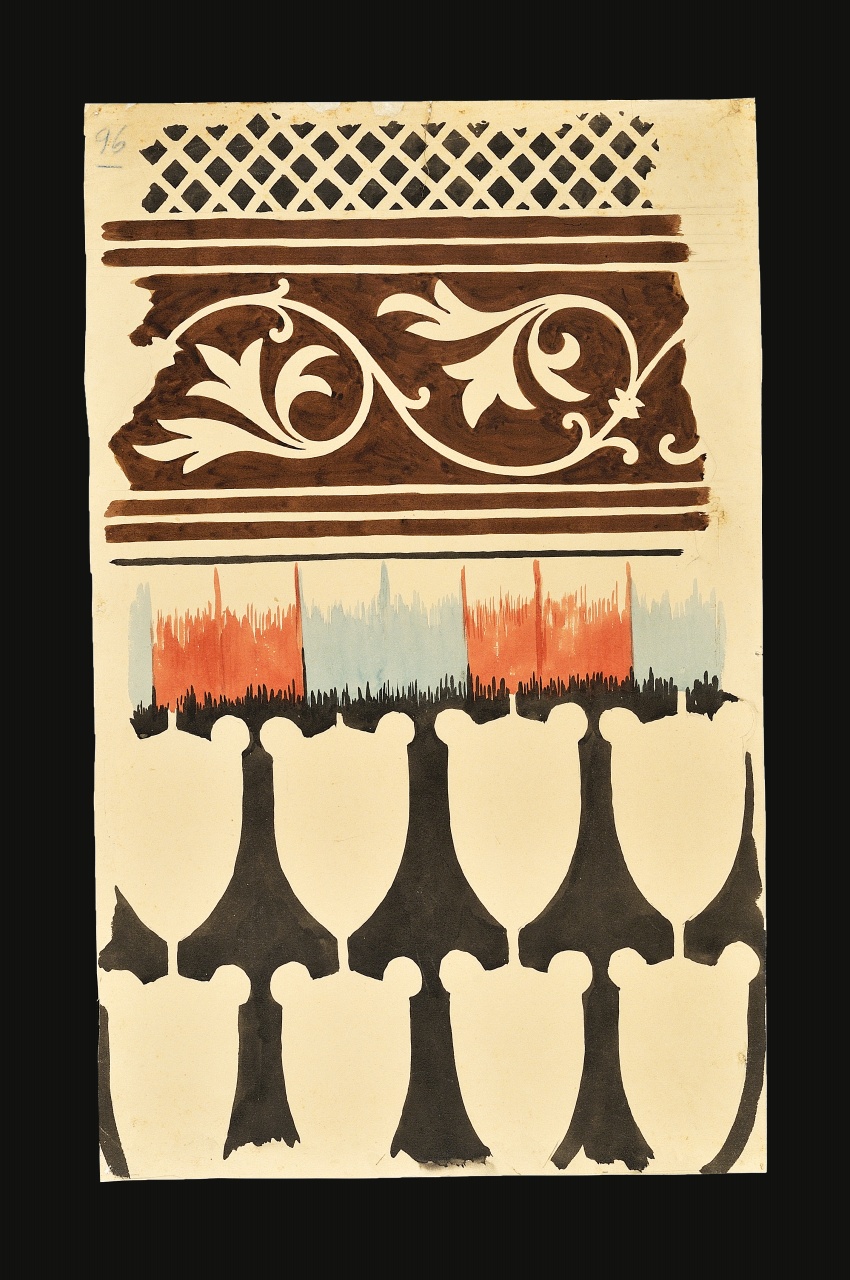 motivo decorativo (disegno) - ambito fiorentino (fine sec. XIX)