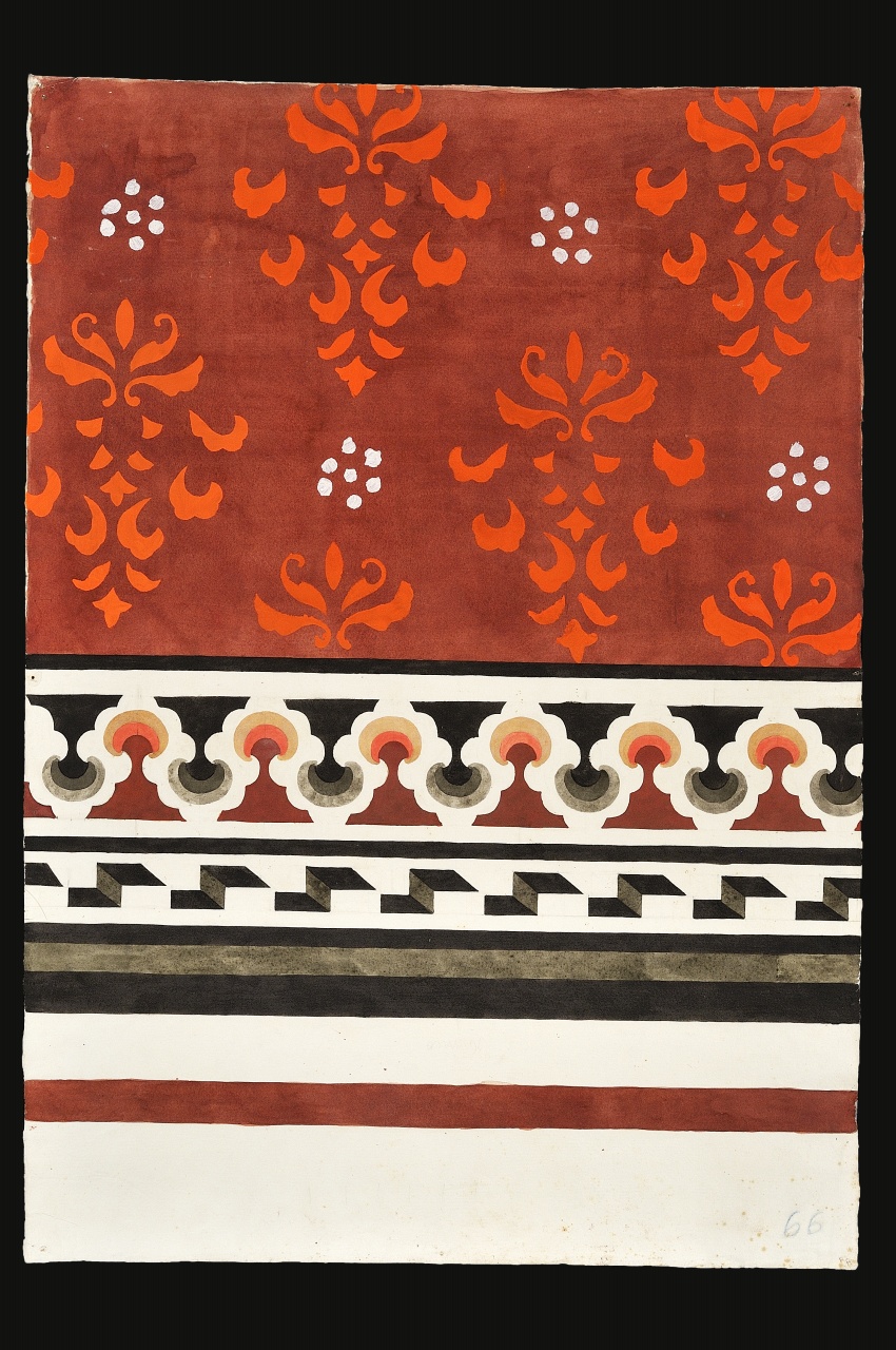 motivo decorativo (disegno) - ambito fiorentino (fine sec. XIX)