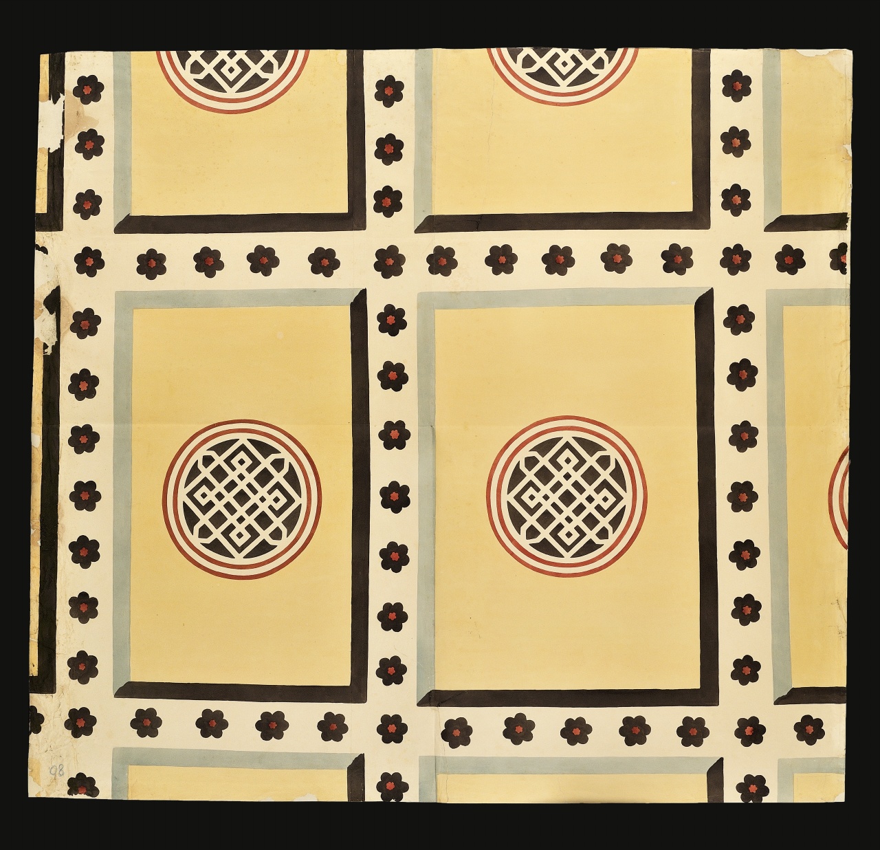 motivo decorativo (disegno) - ambito fiorentino (fine sec. XIX)