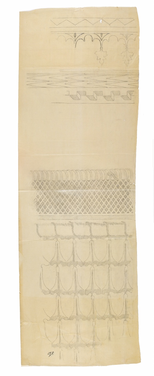 motivo decorativo (disegno) - ambito fiorentino (fine sec. XIX)