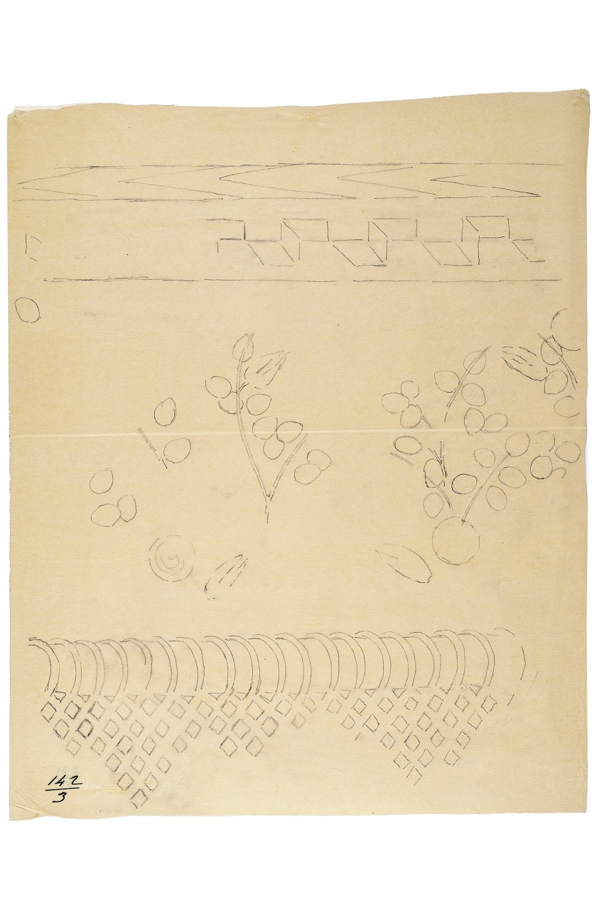 motivo decorativo (disegno) - ambito fiorentino (fine sec. XIX)