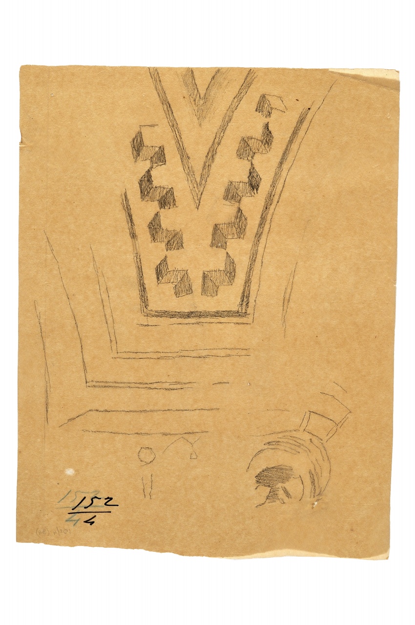 motivo decorativo (disegno) - ambito fiorentino (fine sec. XIX)