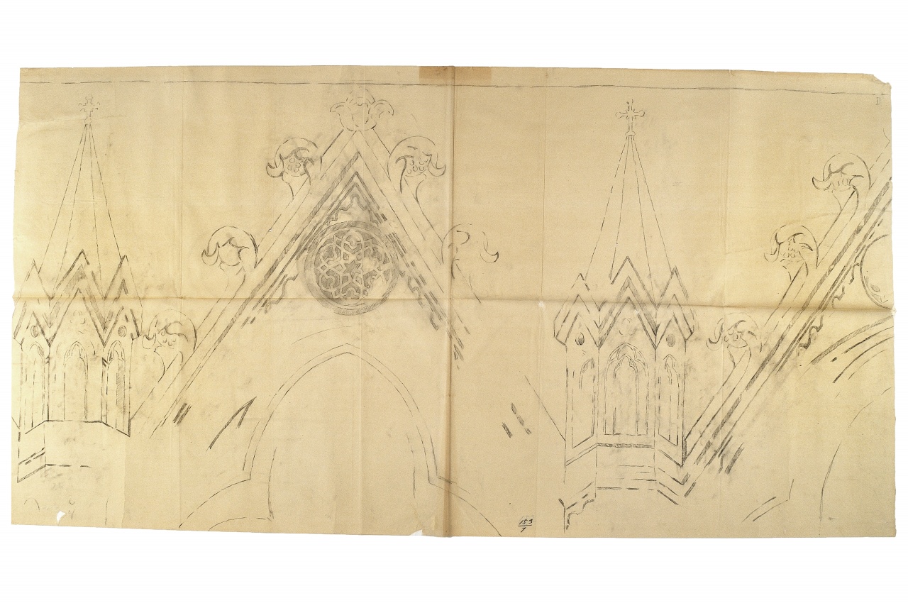 motivo decorativo (disegno) - ambito fiorentino (fine sec. XIX)