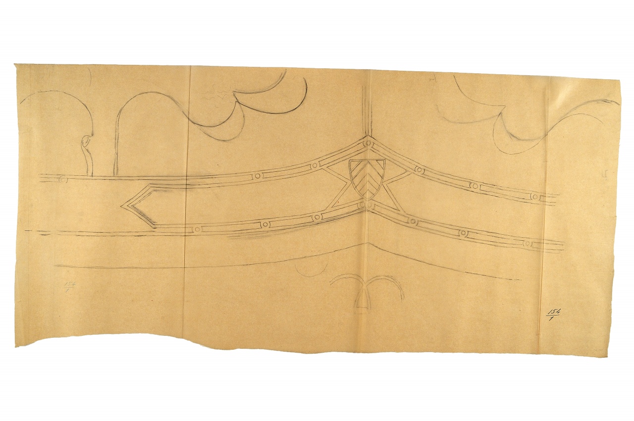 motivo decorativo (disegno) - ambito fiorentino (fine sec. XIX)