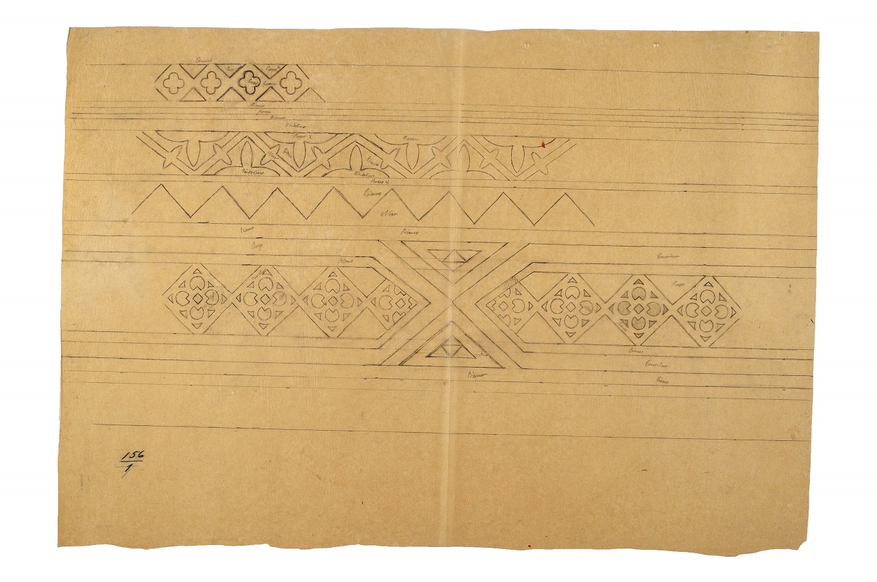 motivo decorativo (disegno) - ambito fiorentino (fine sec. XIX)