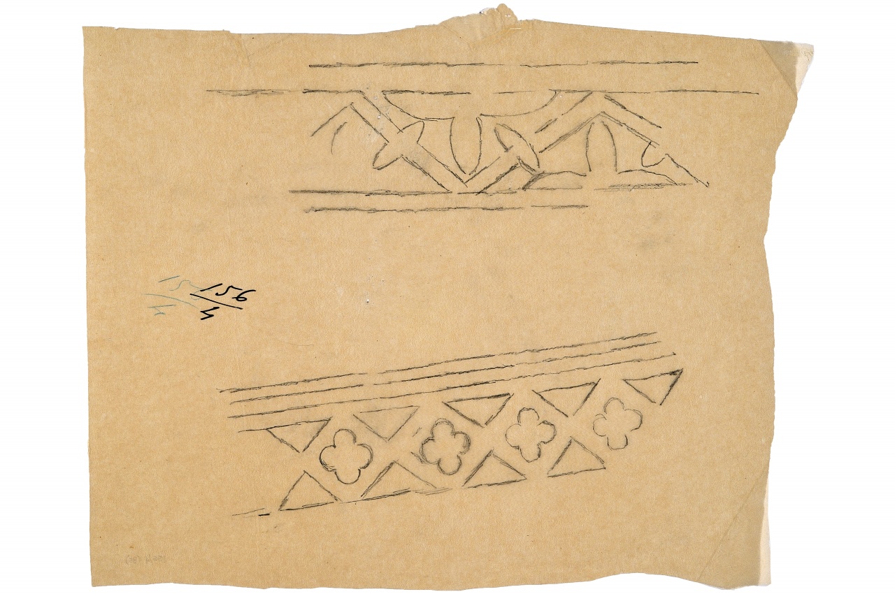 motivo decorativo (disegno) - ambito fiorentino (fine sec. XIX)