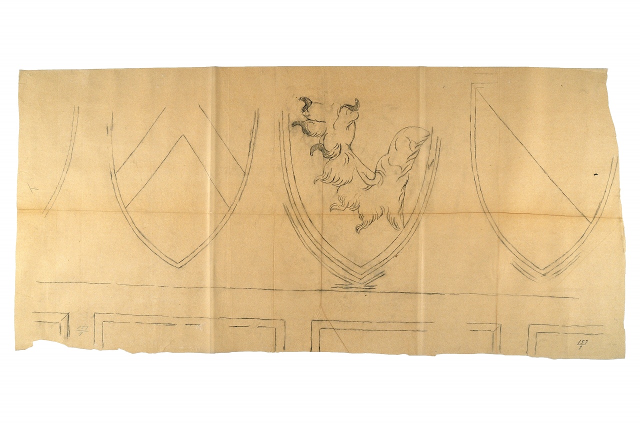 motivo decorativo (disegno) - ambito fiorentino (fine sec. XIX)