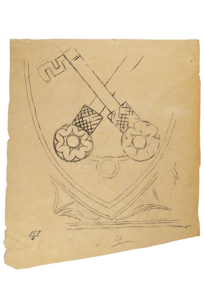 motivo decorativo (disegno) - ambito fiorentino (fine sec. XIX)