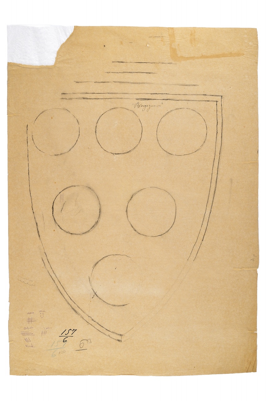 motivo decorativo (disegno) - ambito fiorentino (fine sec. XIX)