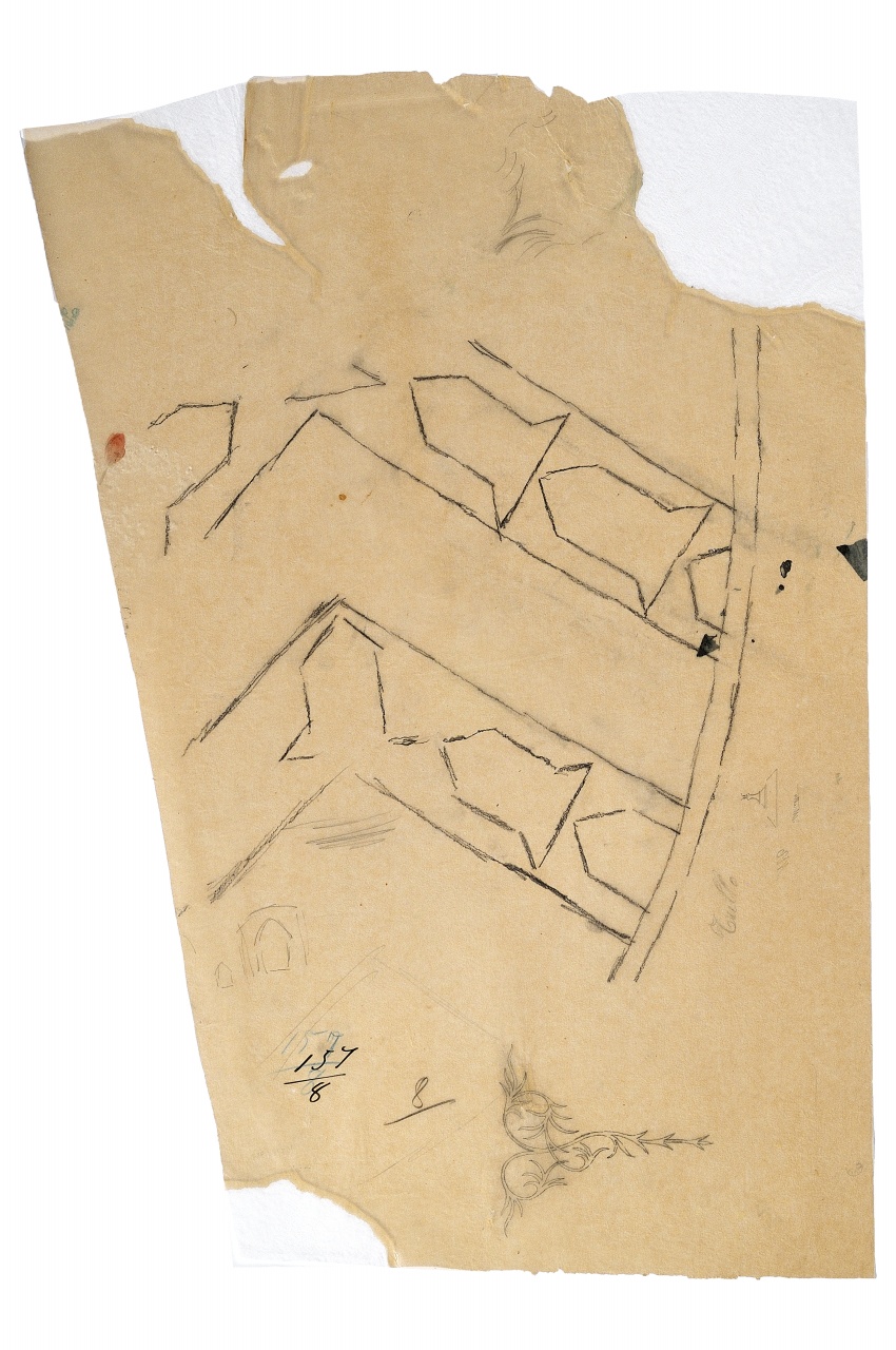 motivo decorativo (disegno) - ambito fiorentino (fine sec. XIX)