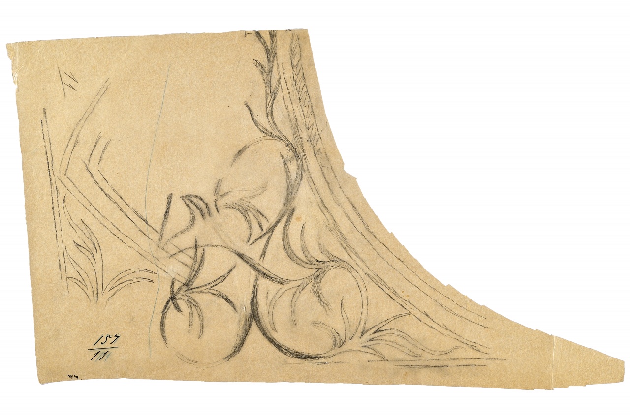 motivo decorativo (disegno) - ambito fiorentino (fine sec. XIX)