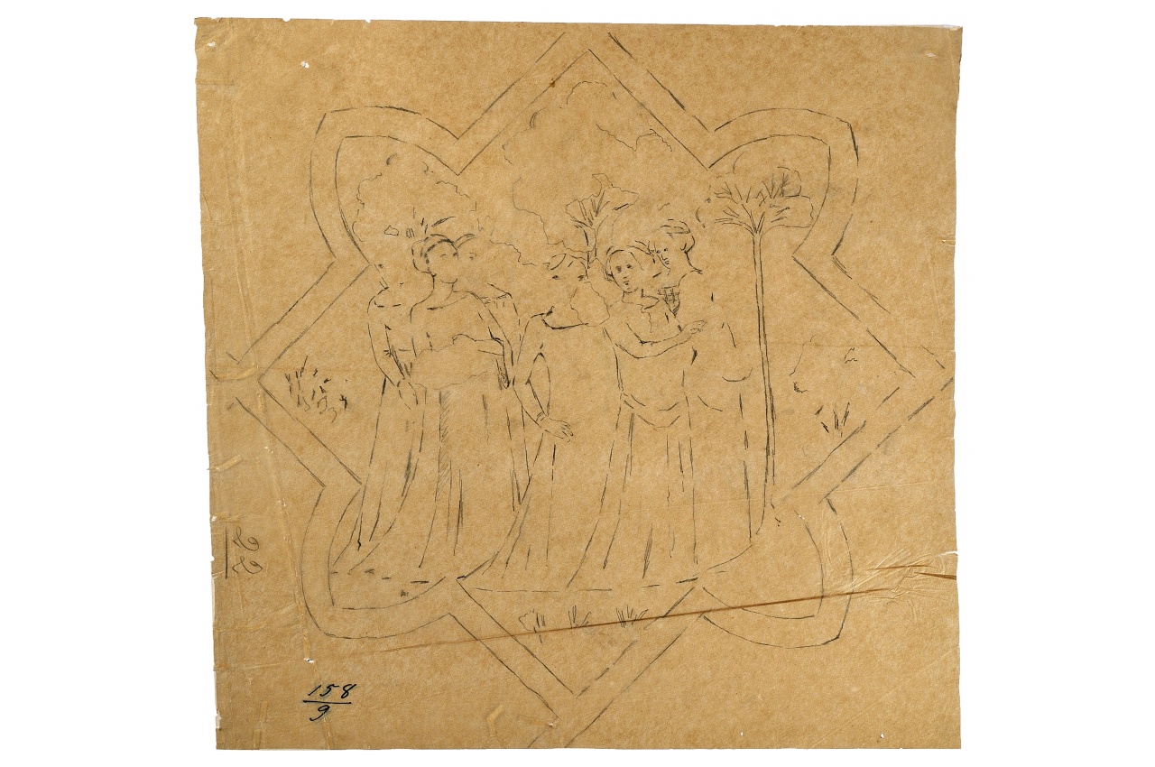 motivo decorativo (disegno) - ambito fiorentino (fine sec. XIX)