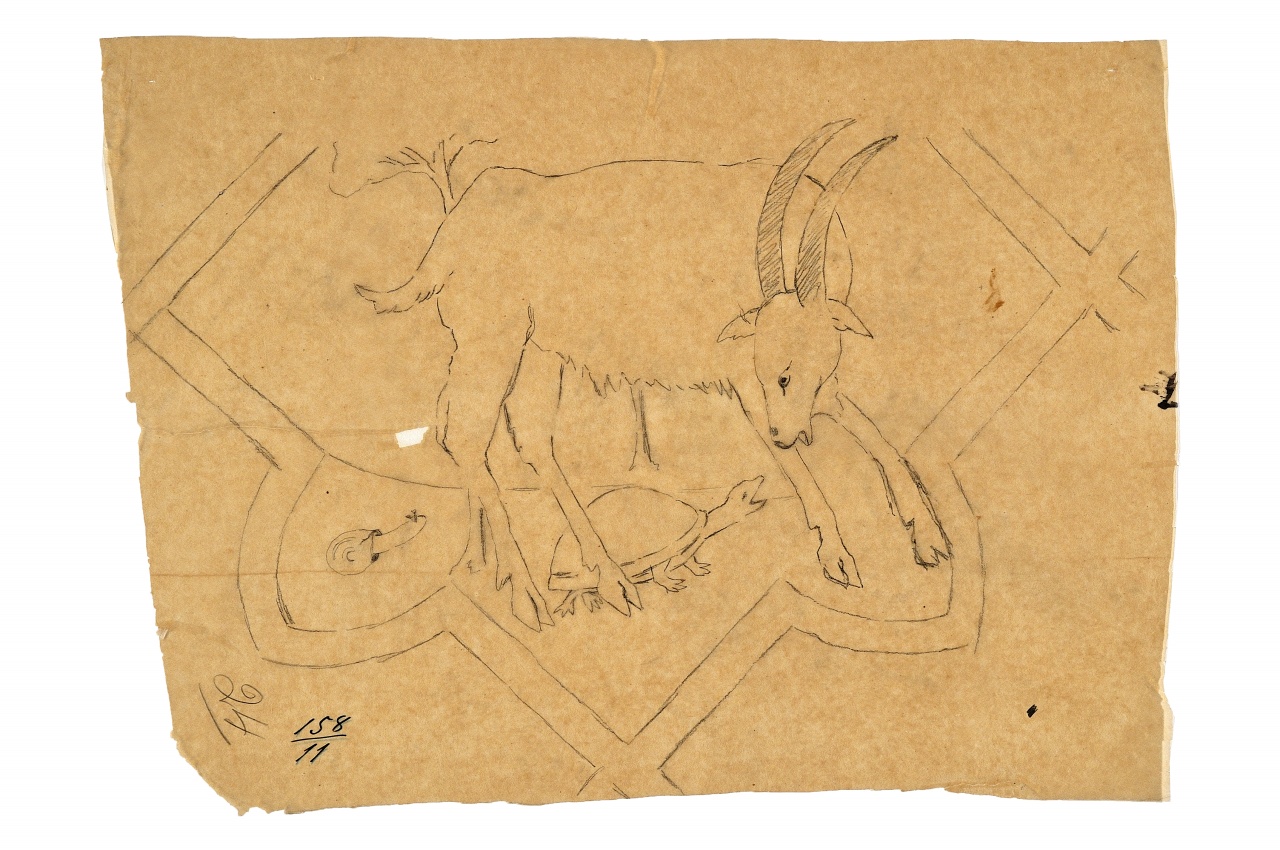 motivo decorativo (disegno) - ambito fiorentino (fine sec. XIX)