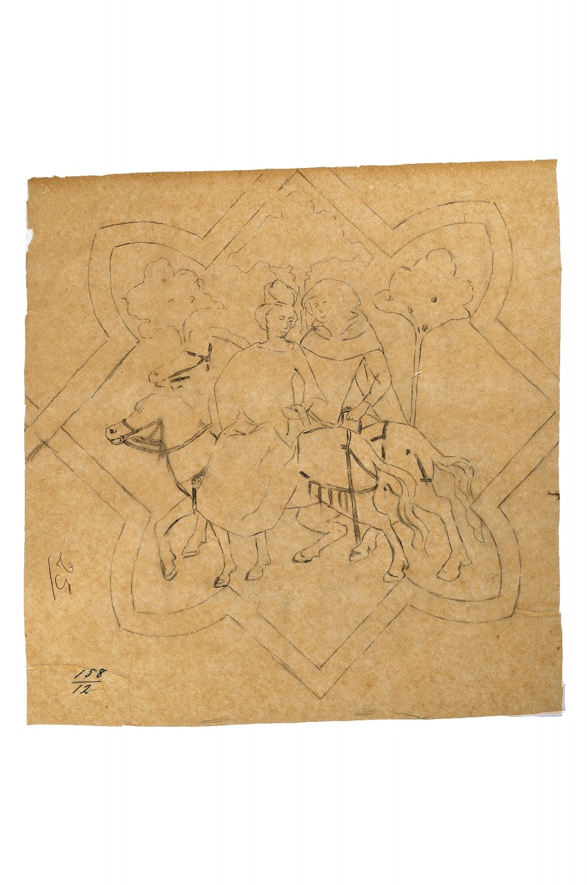 motivo decorativo (disegno) - ambito fiorentino (fine sec. XIX)