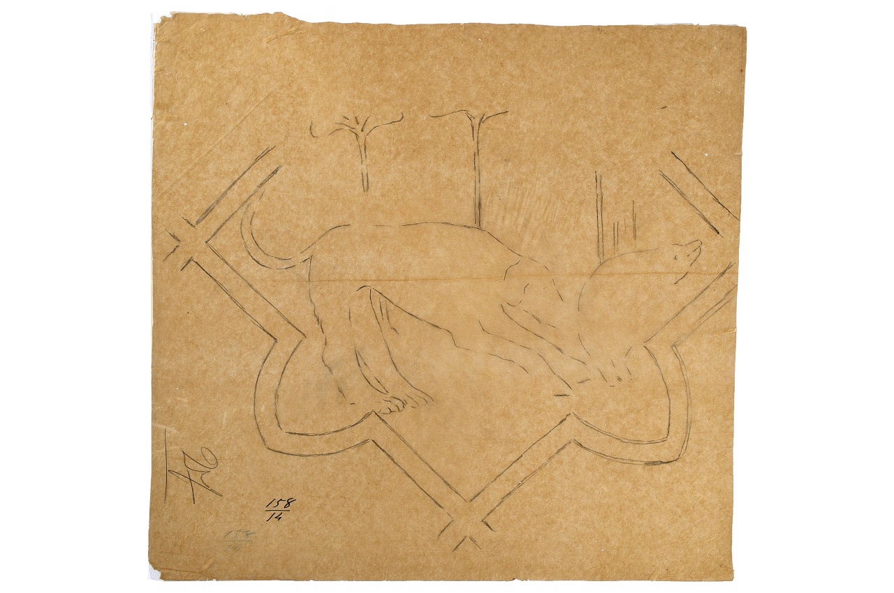 motivo decorativo (disegno) - ambito fiorentino (fine sec. XIX)